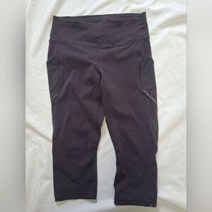 lululemon athletica Black Cropped High-Rise Leggings